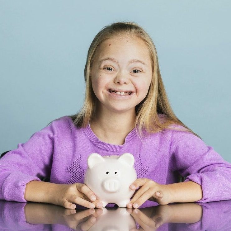 girl with piggy bank