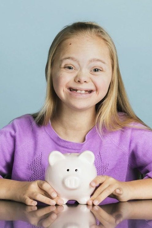 girl with piggy bank