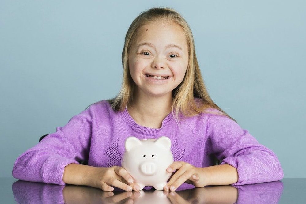 girl with piggy bank